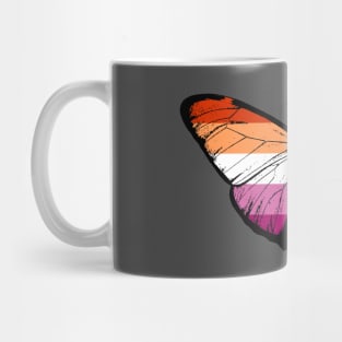 Vintage Lesbian Pride Flag Butterfly Moth Support Lesbian LGBTQ Pride Flag Mug